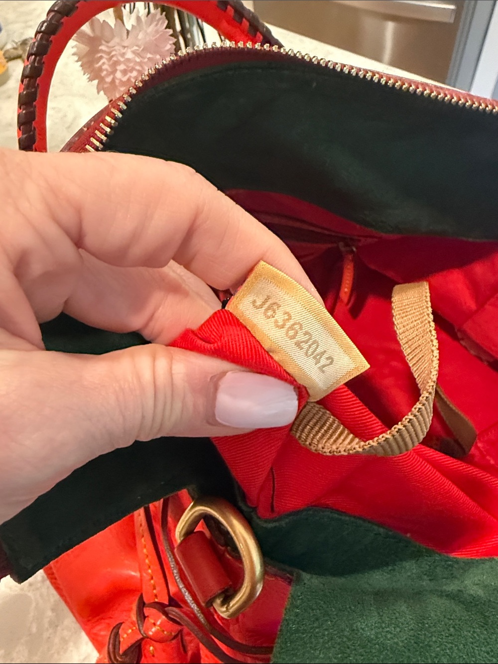 Dooney and Bourke large Florentine satchel in strawberry - Picture 10 of 12